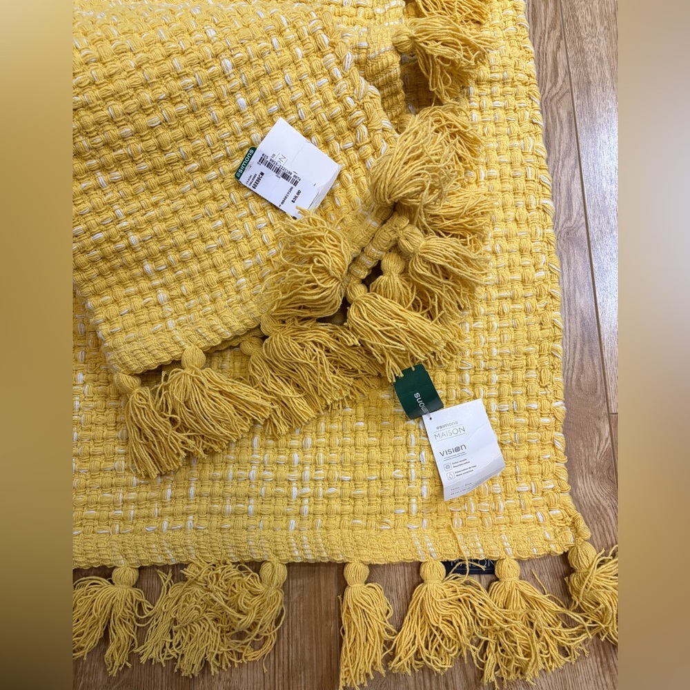 NEW! Set of two! ✨ Simons Sunny Yellow Textured Rugs